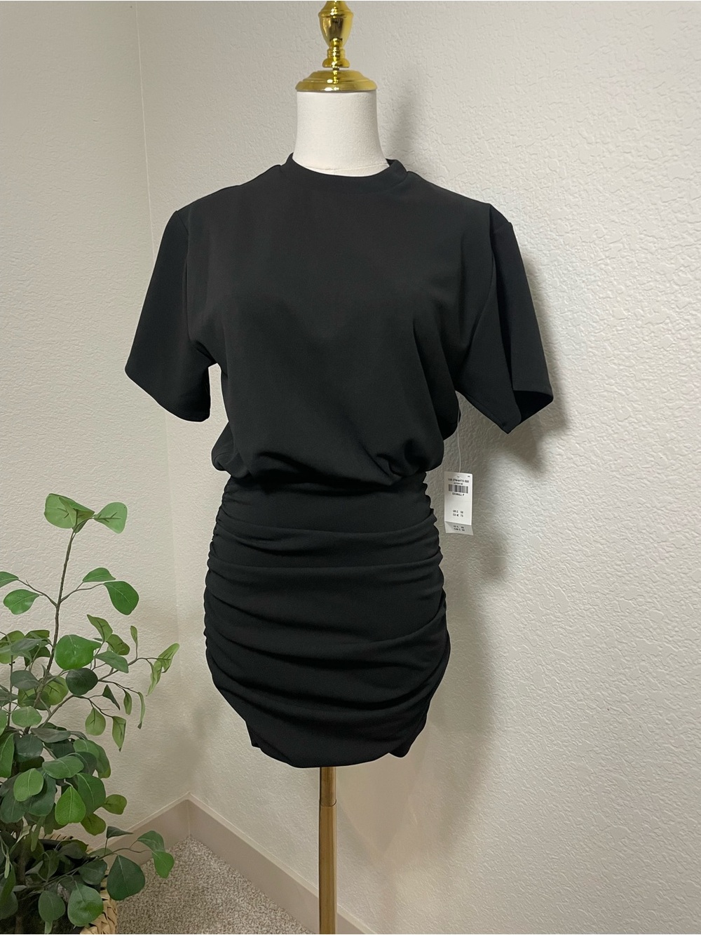 Abercrombie & Fitch Black Ruched Mini Dress NWT